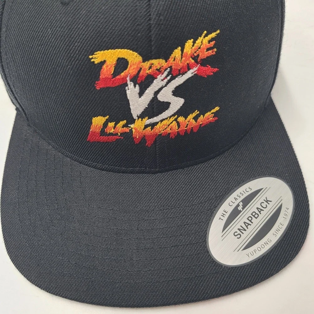 Drake vs Lil Wayne Hat Snapback Black Wool Blend Tour Concert Rap Merch 2014 Men